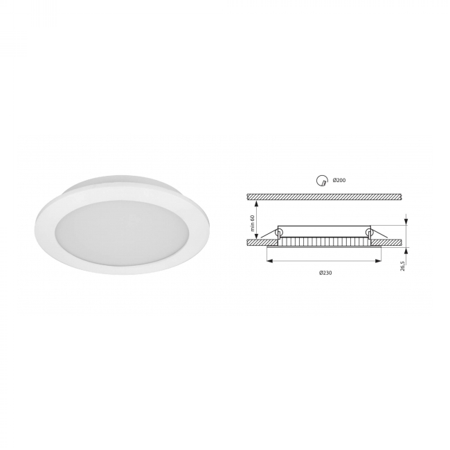 LED PANEL 20W P/Ž OKRUGLI 4000K 1800 Lm BIJELA Cijena