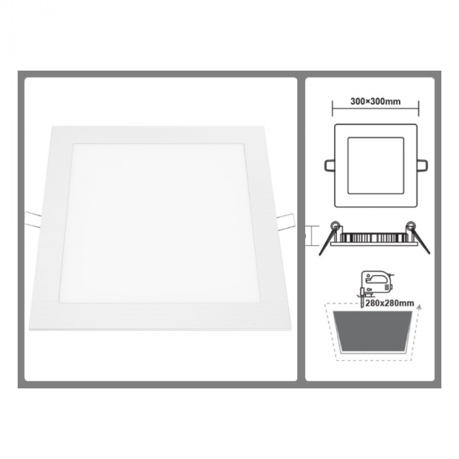 LED PANEL 23W P/Ž KVADRATNI 4000K 2120lm Cijena