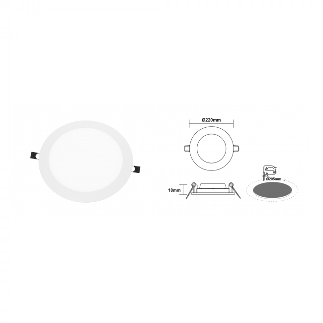 LED PANEL P/Ž KIRON 22W 4000K 2350lm 230V AC BIJELI Cijena
