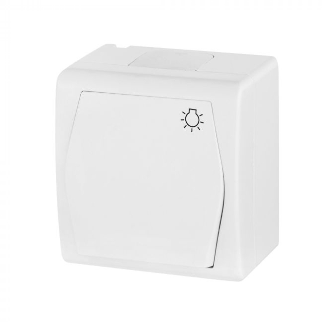 PREKIDAČ HERMES 2 OZNAKA SVJETLO 10AX/250V IP44 NADŽBUKNA BIJELA 1004-00 Cijena