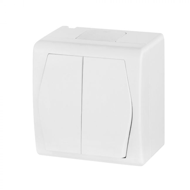 PREKIDAČ HERMES 2 SERIJSKI 10AX/250V IP44 NADŽUBUKNI BIJELI Cijena