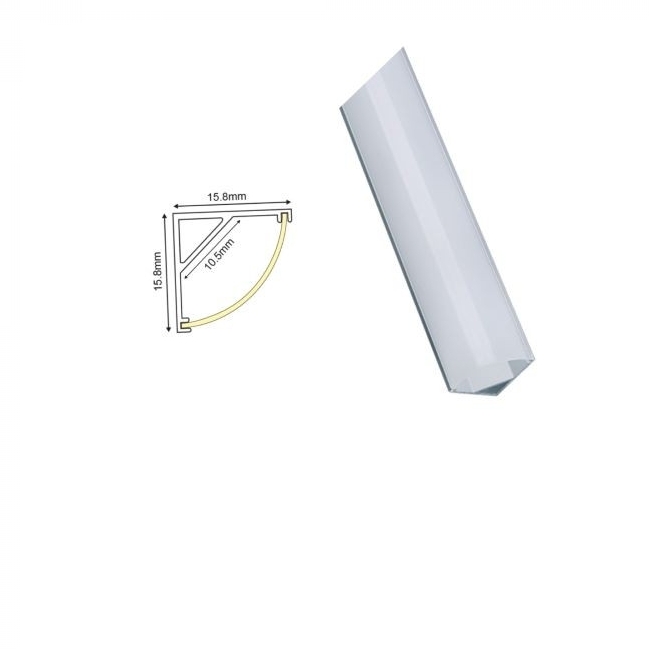 PROFIL KUTNI CORN ZA LED TRAKU SA OPAL COVEROM 2M ALUMINIJ Cijena