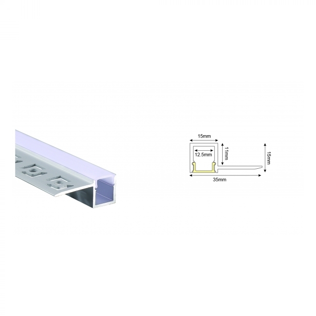 PROFIL UGRADNI ZA LED TRAKU ONE SIDE SA OPAL COVEROM LING P135AU 2M Cijena