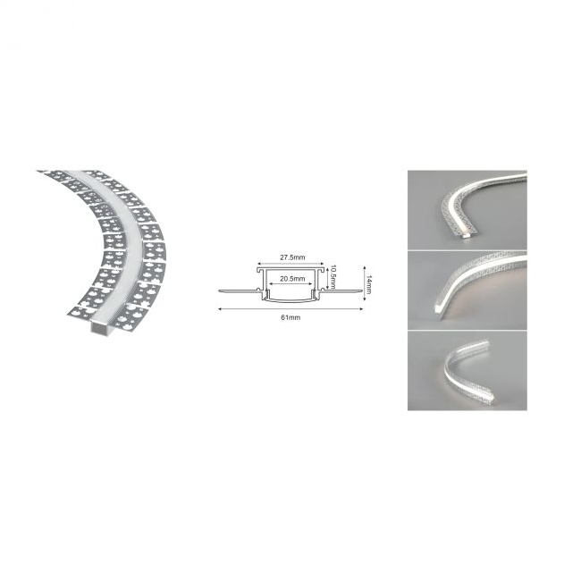 PROFIL ZA LED TRAKU FLEX P125FL SA OPAL POKLOPCEM 27,5mm 2M Cijena