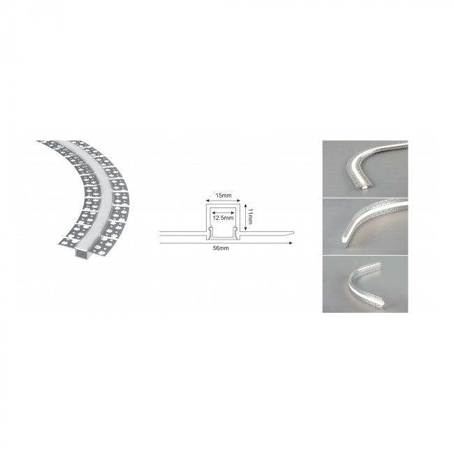 PROFIL ZA LED TRAKU FLEX P135FL SA OPAL POKLOPCEM 15mm 2M Cijena