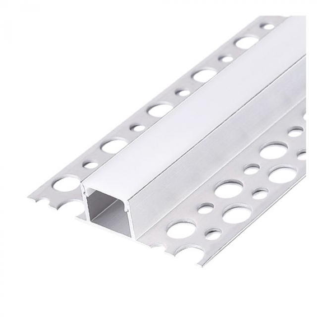 PROFIL ZA LED TRAKU UGRADBENI KG02 SREBRNII+MLIJEČNI POKLOPAC 2m ZA KNAUF Cijena