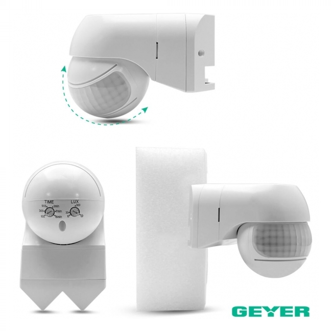 SENZOR POKRETA ZIDNI PIR 220 500W 12M IP44 BIJELI Cijena