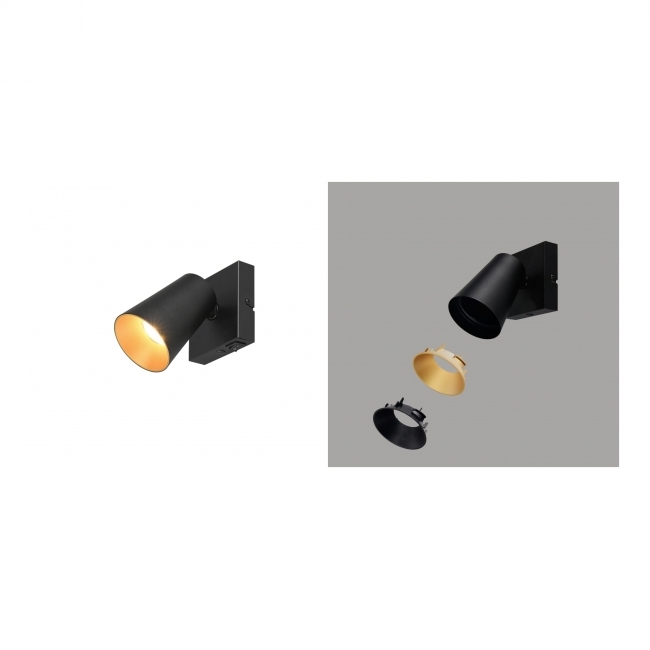 SVJETILJKA STROPNA NADGRADNA SHARP 1XGU10 MAX.10W ZLATNA/CRNA Cijena