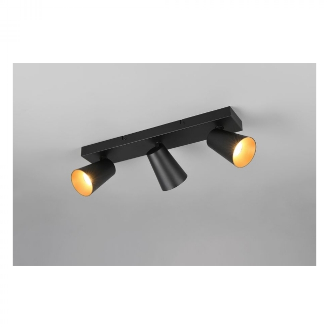 SVJETILJKA STROPNA NADGRADNA SHARP 3XGU10 MAX.10W CRNO/ZLATNO Cijena