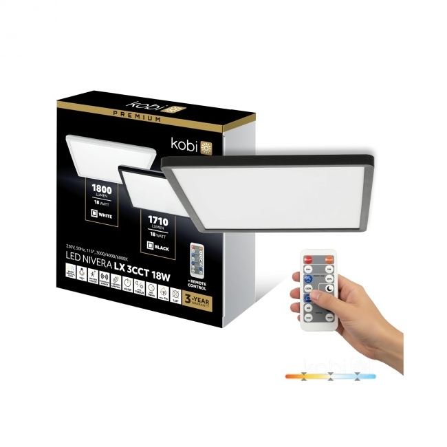 SVJETILJKA STROPNA SQUARE SA SENZOR 18W 3000/4000/6000K 1800Lm IP54 CRNA Cijena
