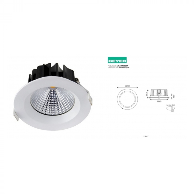 SVJETILJKA UGRADNA DOWNLIGHT LED 35W 4000K 3885lm 60 Cijena