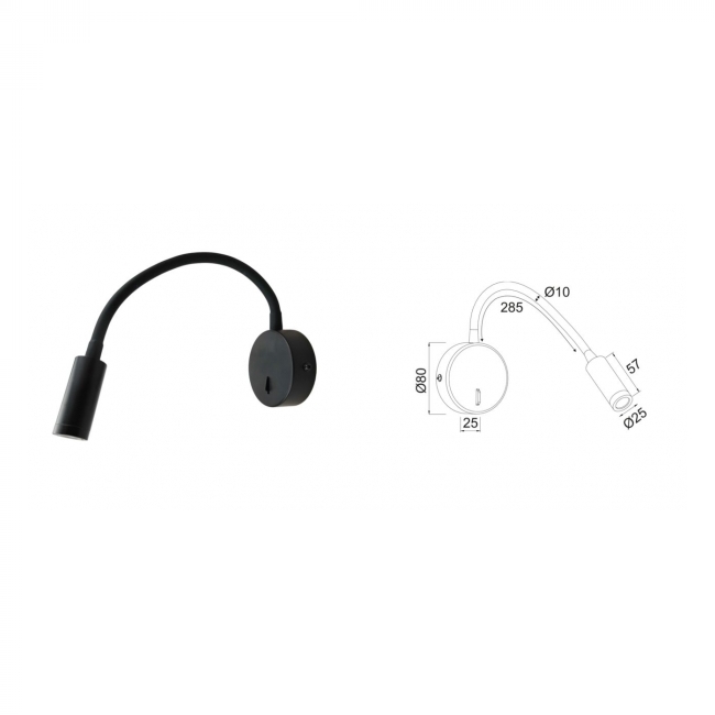 SVJETILJKA ZIDNA NADGRADNA ALIS LED 3W 3200K 190lm CRNA Cijena