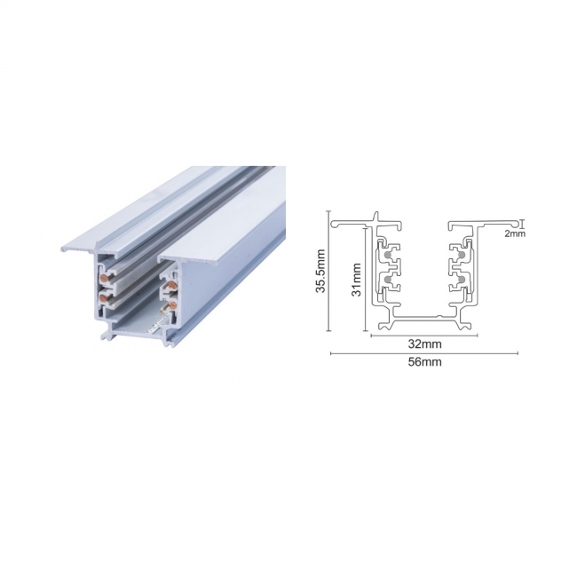 TRAČNA ŠINA UGRADNA 3-FAZE 2M BIJELA Cijena