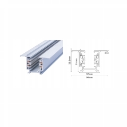 TRAČNA ŠINA UGRADNA 3-FAZE 2M BIJELA Cijena