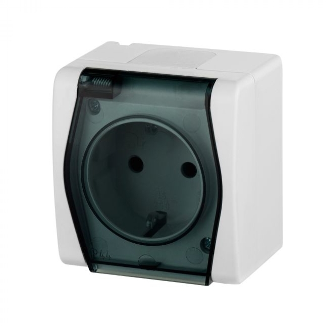 UTIČNICA HERMES 2 JEDNOSTRUKA ŠUKO NADŽBUKNA 16A/ 250V IP44 SA POKLOPCOM Cijena