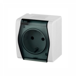 UTIČNICA HERMES 2 JEDNOSTRUKA ŠUKO NADŽBUKNA 16A/ 250V IP44 SA POKLOPCOM Cijena