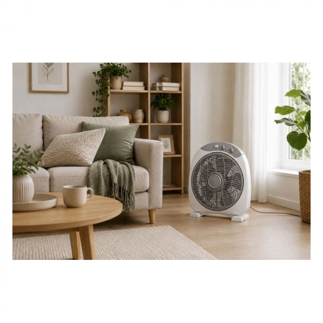 VENTILATOR PODNI KVADRATNI AC 40W PROMJER 30CM 5 LPOPATA BIJELO SIVI Cijena