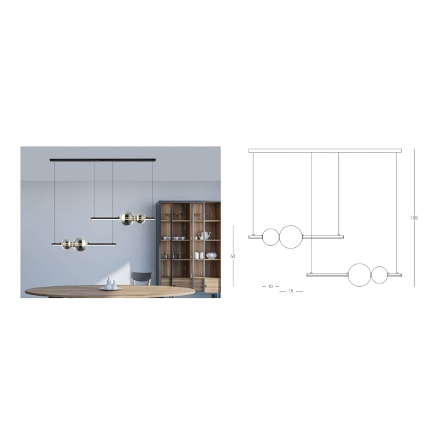 VISILICA 24W 3000K 2200lm CRNA-SMOKE STAKLO DIMMABILNA Cijena