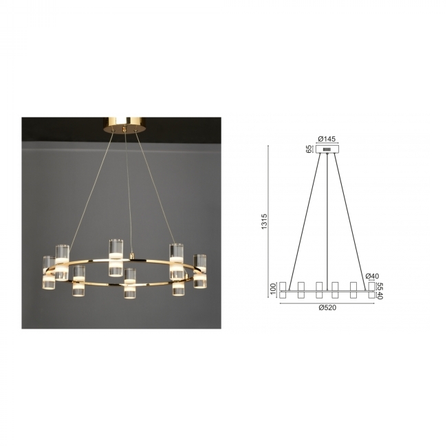 VISILICA IONIAN LED 32W 3000K 2880lm ZLATNA Cijena