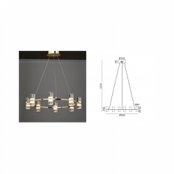 VISILICA IONIAN LED 32W 3000K 2880lm ZLATNA Cijena